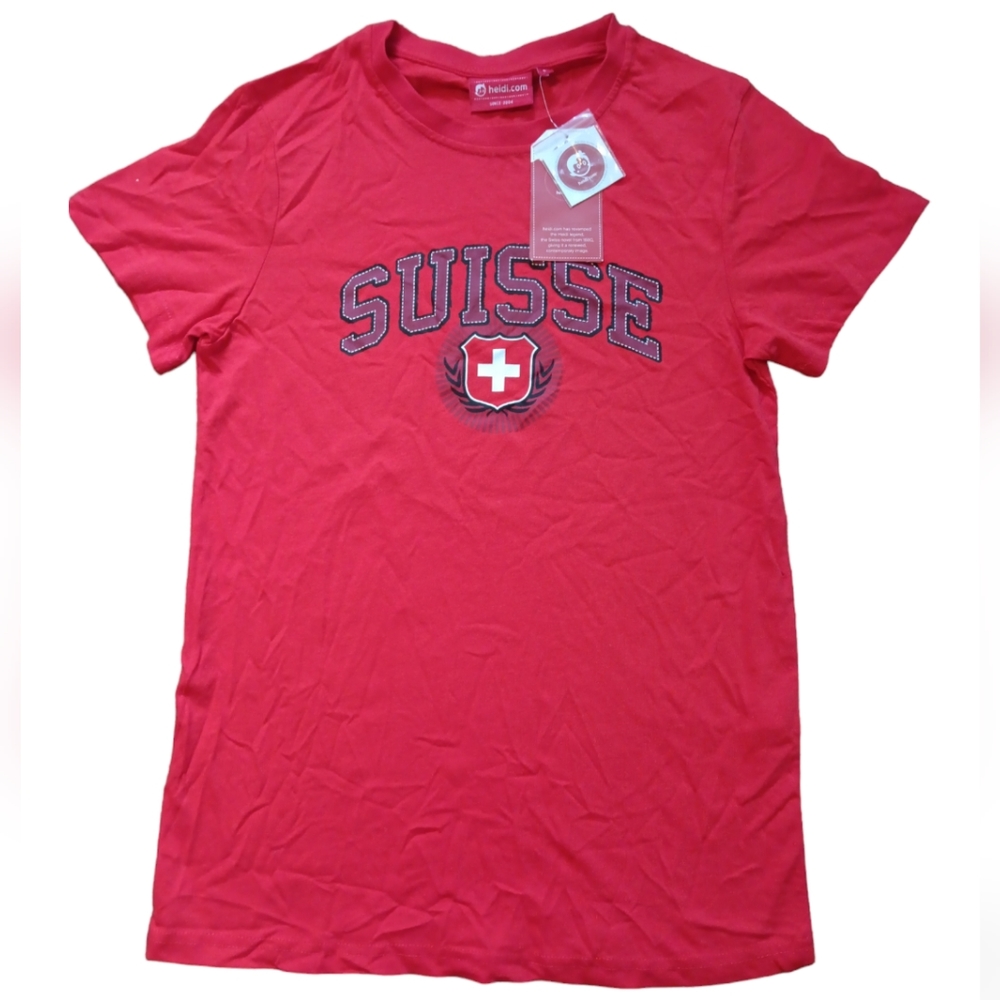 Red Suisse t shirt men's size small